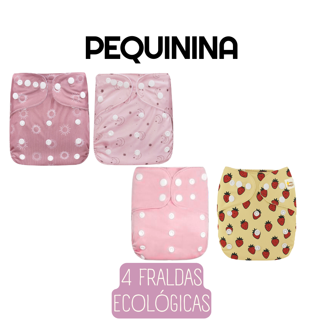 Kit 4 Fraldas Ecológicas Pequibaby