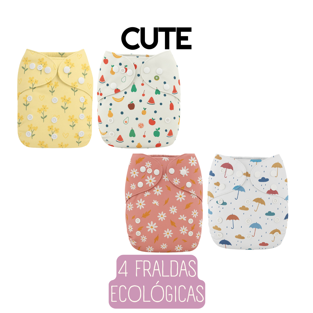 Kit 4 Fraldas Ecológicas Pequibaby