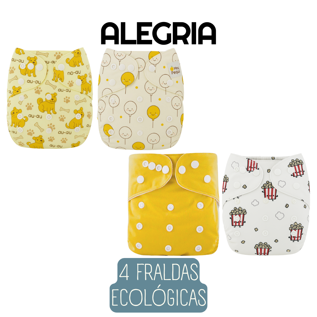 Kit 4 Fraldas Ecológicas Pequibaby