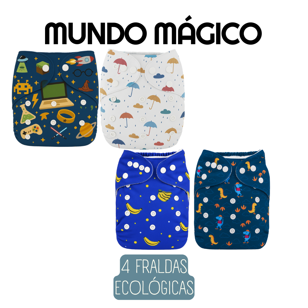 Kit 4 Fraldas Ecológicas Pequibaby